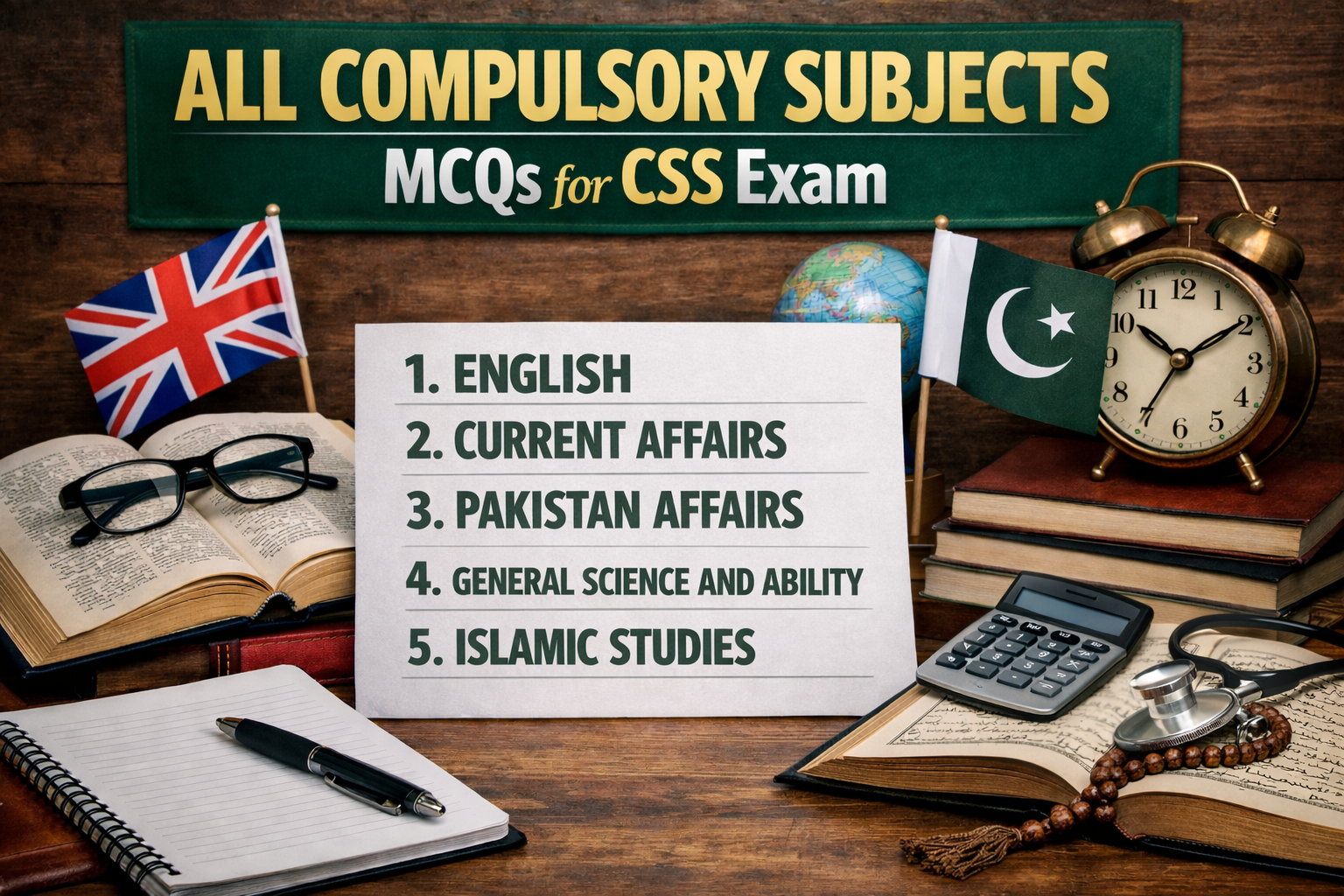 All Compulsory Subjects MCQs ( for CSS Exam)